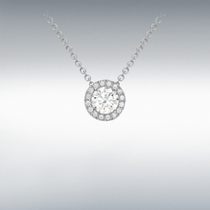 White Gold Halo Pendant