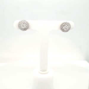 18ct Halo Diamond Stud Earrings