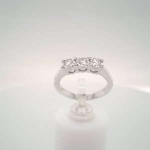 9ct White Gold 3 Stone Diamond Ring